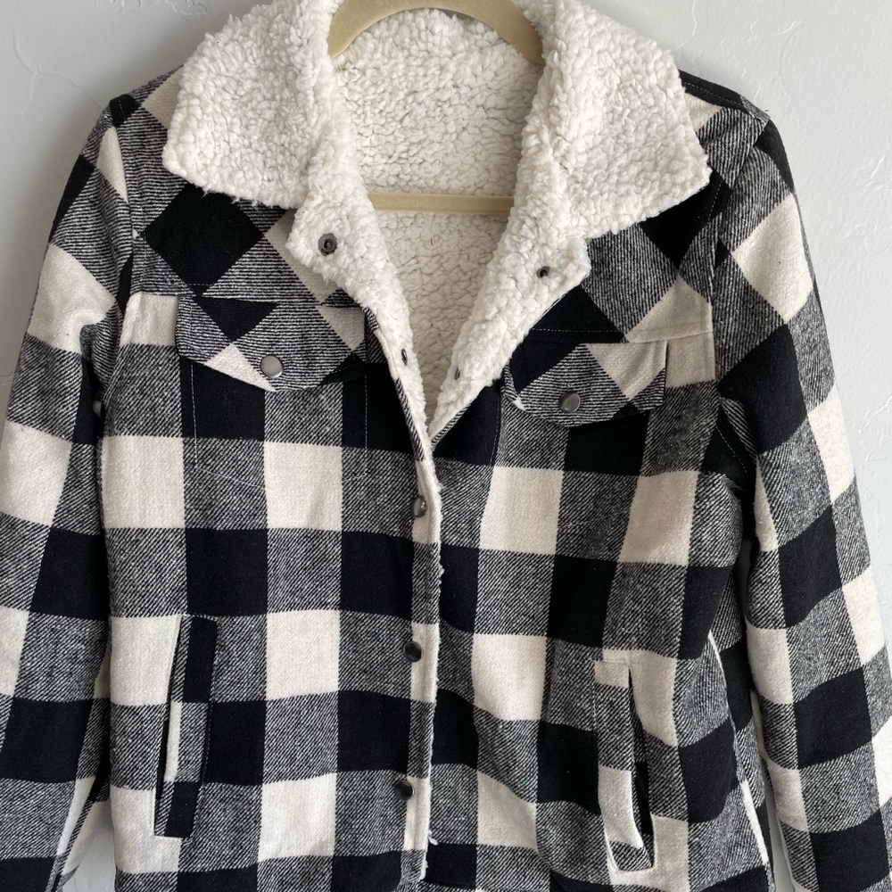 Plaid Sherpa jacket
